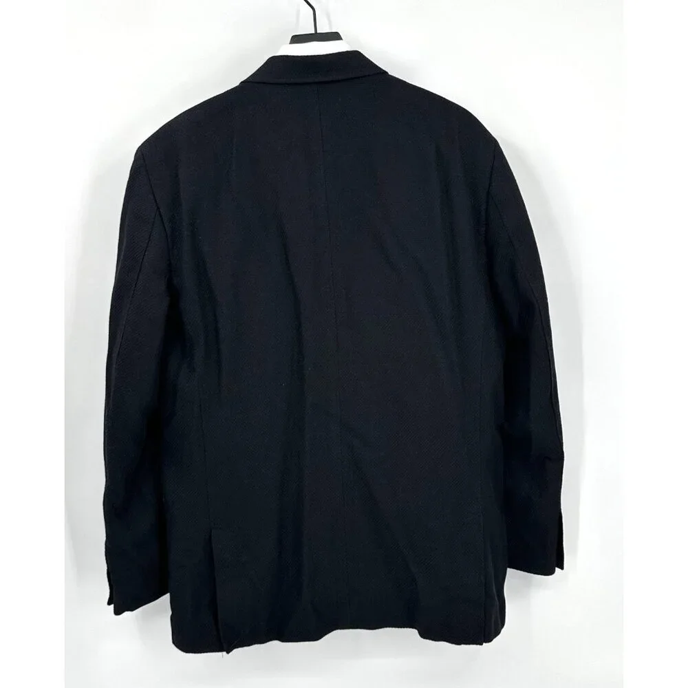 JOSEPH ABBOUD jacket blazer sport coat black LARGE linen cotton business casual